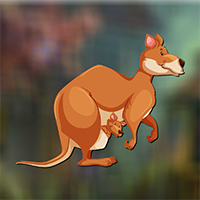 Kangaroo with Baby Escape